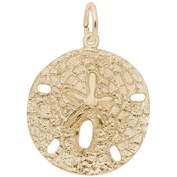 Yellow Gold Large Sand Dollar Pendant Charm J. Schrecker Jewelry Hopkinsville, KY
