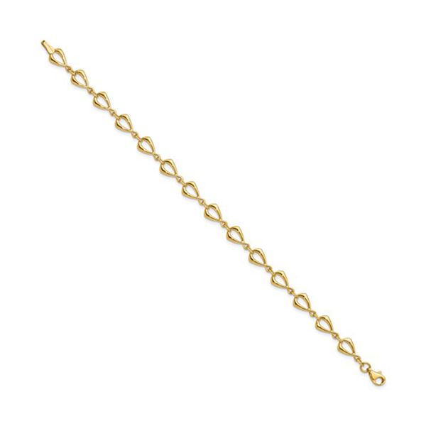 Yellow Gold Polished Pear-Shaped Infinity Twist Fancy Link Bracelet Image 2 J. Schrecker Jewelry Hopkinsville, KY