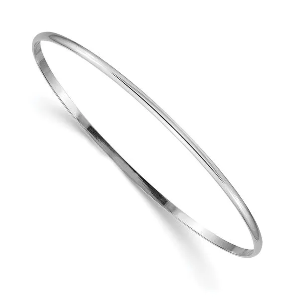 White Gold 2 Millimeter Slip On Bangle Bracelet J. Schrecker Jewelry Hopkinsville, KY