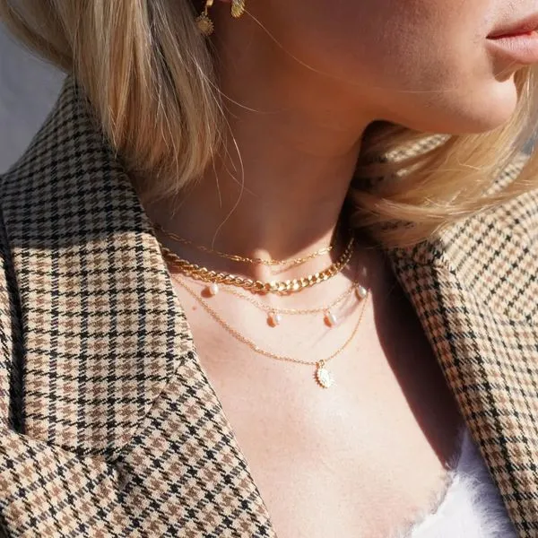 Yellow Gold Filled Oval Sequin Link Choker Style Chain Image 2 J. Schrecker Jewelry Hopkinsville, KY