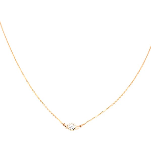 Yellow Gold Filled Choker Solitaire Necklace with Bezel Set CZ J. Schrecker Jewelry Hopkinsville, KY
