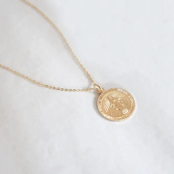 Yellow Gold Filled Round Miraculous Medal Necklace J. Schrecker Jewelry Hopkinsville, KY