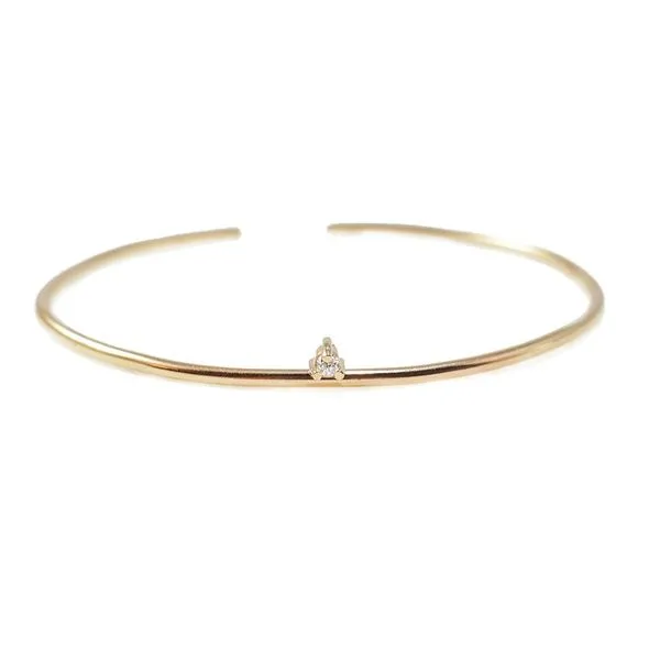Yellow Gold Filled Wire Cuff Bracelet with Diamond J. Schrecker Jewelry Hopkinsville, KY