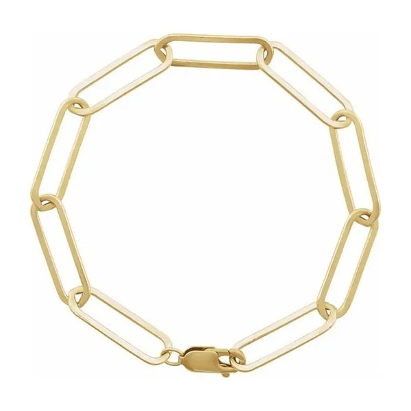 7 Inch Yellow Gold Filled 6.2 Millimeter Paperclip Link Bracelet J. Schrecker Jewelry Hopkinsville, KY