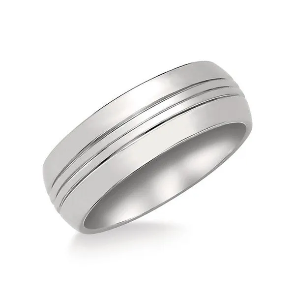 8 Millimeter Polished Triple Groove Titanium Band J. Schrecker Jewelry Hopkinsville, KY