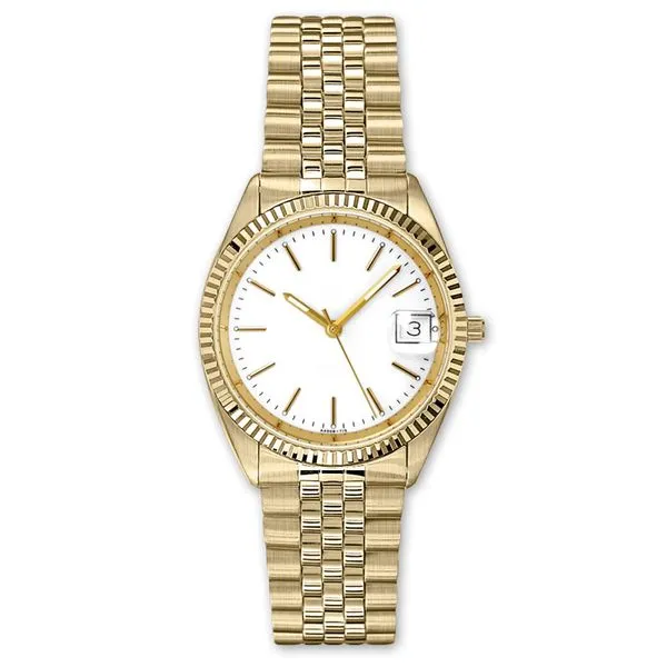 Gold Finished Stainless Steel Watch with White Dial J. Schrecker Jewelry Hopkinsville, KY