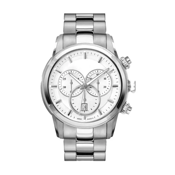 Grant Stainless Steel Chronograph Watch with White Dial J. Schrecker Jewelry Hopkinsville, KY