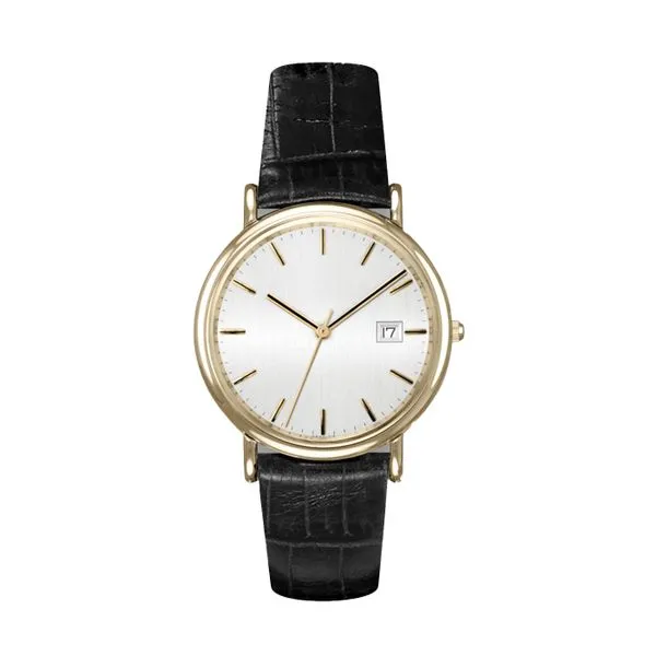 Morgan 35 mm Goldtone Stainless Steel Watch with Black Band J. Schrecker Jewelry Hopkinsville, KY