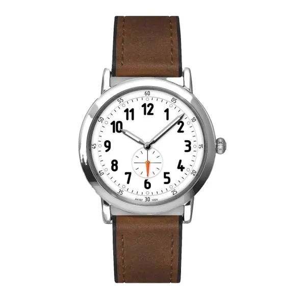 Avery 40 mm Watch in Silver with Brown Band J. Schrecker Jewelry Hopkinsville, KY