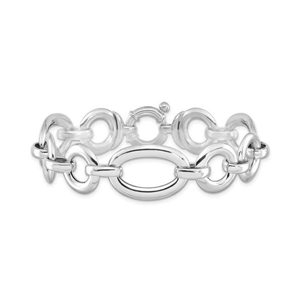 Sterling Silver Oval & Round Fancy Link Bracelet J. Schrecker Jewelry Hopkinsville, KY