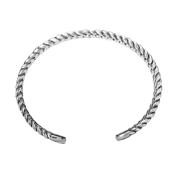 Eleganza Sterling Silver and Yellow Gold Four Row Textured Cuff Bracelet Image 2 J. Schrecker Jewelry Hopkinsville, KY