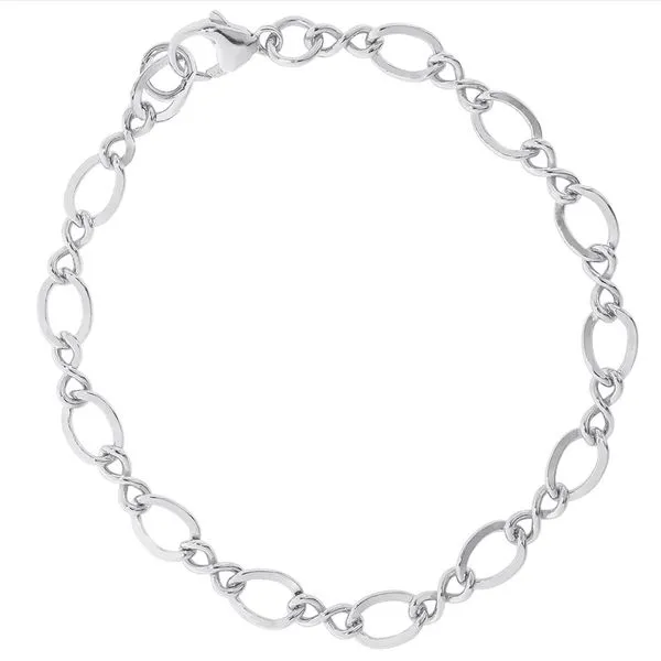 8 Inch Sterling Silver Figure Eight Link Charm Bracelet J. Schrecker Jewelry Hopkinsville, KY
