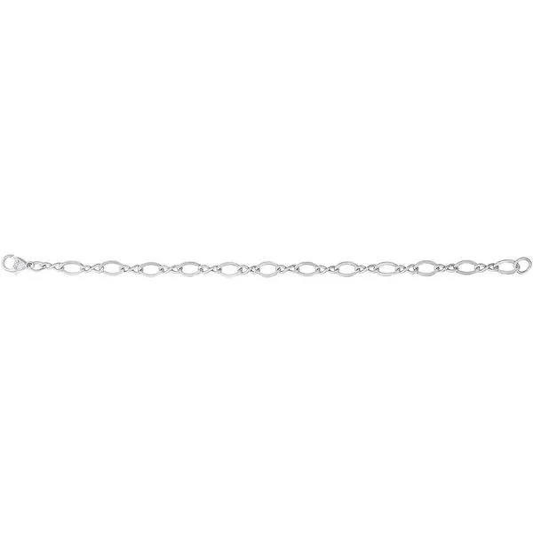 7 Inch Sterling Silver Figure Eight Link Charm Bracelet Image 2 J. Schrecker Jewelry Hopkinsville, KY