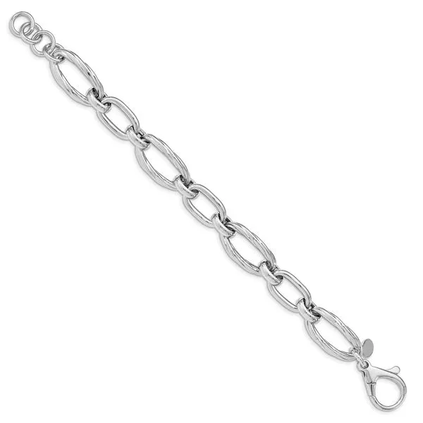 8 Inch Sterling Silver Twist and Polished Oval Link Bracelet J. Schrecker Jewelry Hopkinsville, KY
