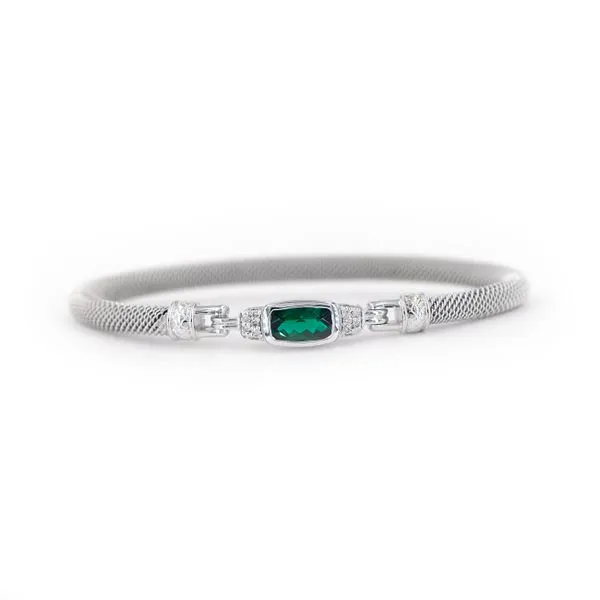 Emerald Sterling Silver Milanese Mesh Classica Bangle Bracelet J. Schrecker Jewelry Hopkinsville, KY