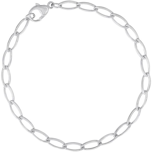 7 Inch Sterling Silver Elongated Oval Link Charm Bracelet J. Schrecker Jewelry Hopkinsville, KY