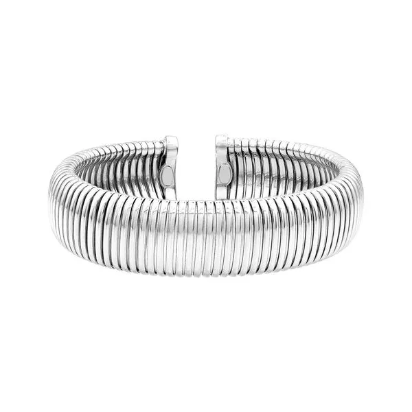 Sterling Silver Domed Tubogas Cuff Flex Bangle Bracelet J. Schrecker Jewelry Hopkinsville, KY