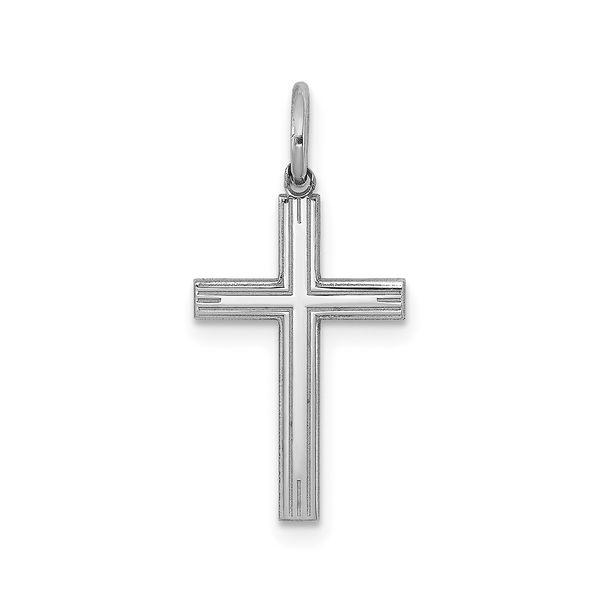 Sterling Silver Cross with Pinstripe Detail J. Schrecker Jewelry Hopkinsville, KY