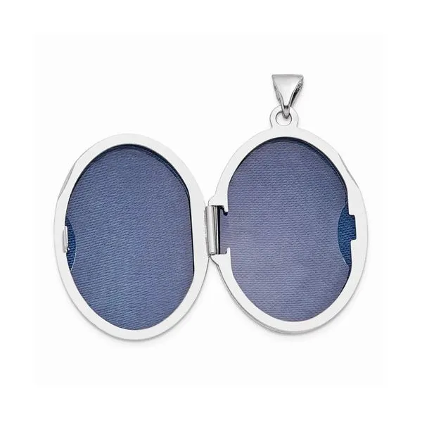 Sterling Silver Oval Locket with Scroll Design Image 2 J. Schrecker Jewelry Hopkinsville, KY