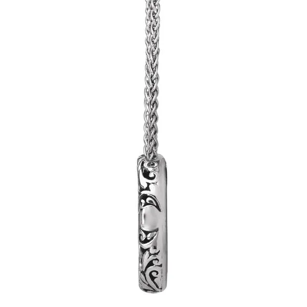 Eleganza Sterling Silver Round Scroll Filigree Slide Pendant Image 2 J. Schrecker Jewelry Hopkinsville, KY