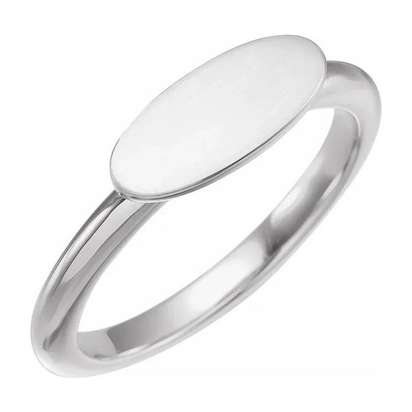 Engravable Sterling Silver Stackable Oval Signet Ring J. Schrecker Jewelry Hopkinsville, KY