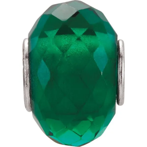Sterling Silver Faceted Teal Green Glass Bead J. Schrecker Jewelry Hopkinsville, KY