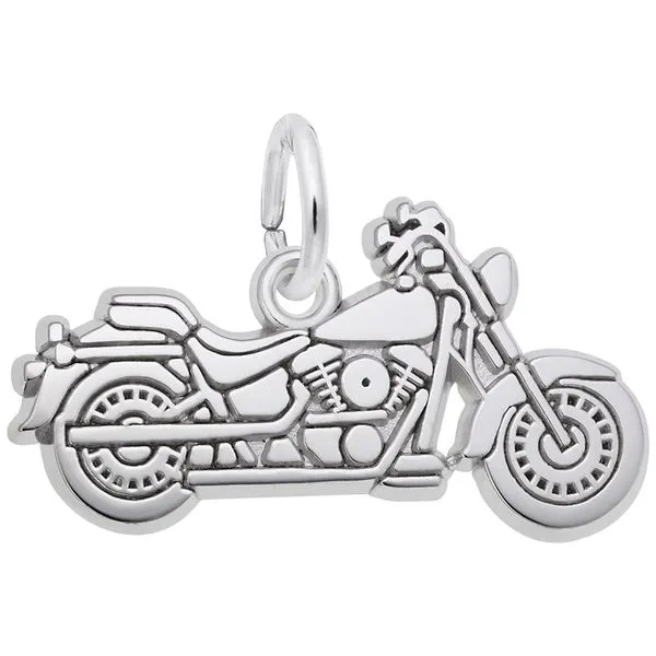 Sterling Silver Motorcycle Charm with Polished Rhodium Plated Finish J. Schrecker Jewelry Hopkinsville, KY