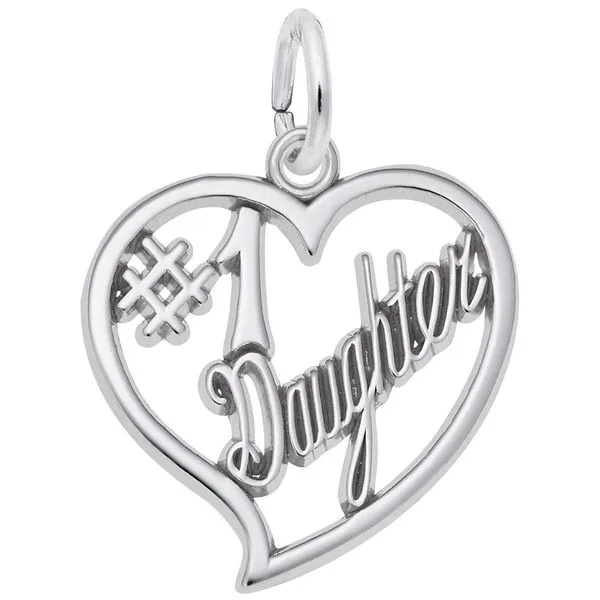 Sterling Silver Number One Daughter Heart Charm J. Schrecker Jewelry Hopkinsville, KY