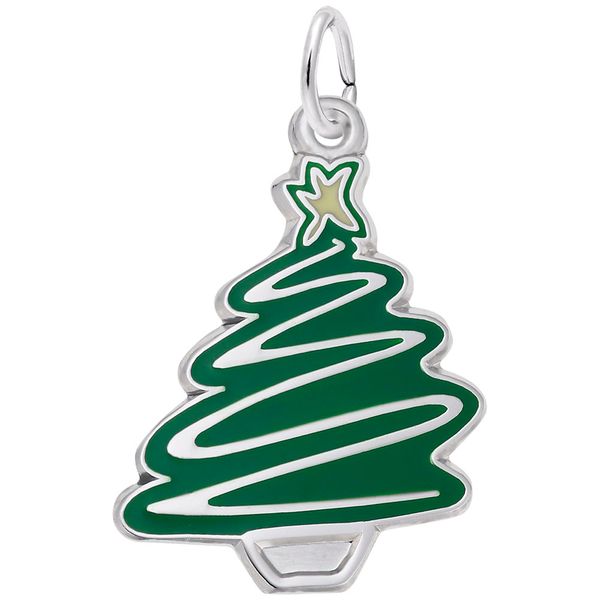 Sterling Silver Christmas Tree With Green Enamel J. Schrecker Jewelry Hopkinsville, KY