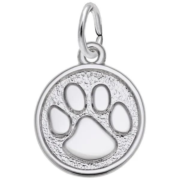 Sterling Silver Paw Print Round Disc Charm J. Schrecker Jewelry Hopkinsville, KY