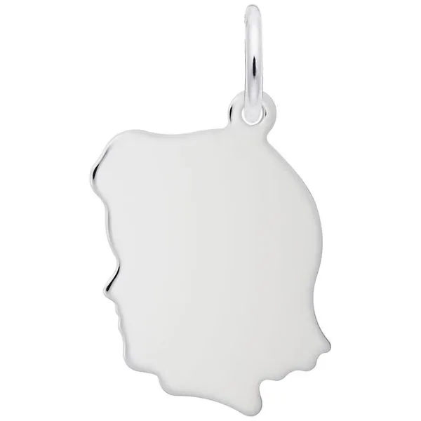 Engravable Small Sterling Silver Girl Head Charm J. Schrecker Jewelry Hopkinsville, KY