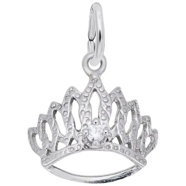 Sterling Silver Tiara with Clear Birthstone Charm J. Schrecker Jewelry Hopkinsville, KY