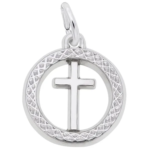 Sterling Silver Cross in Circle Charm J. Schrecker Jewelry Hopkinsville, KY