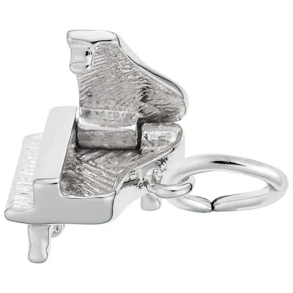 Sterling Silver Petite Piano Charm with Lift Top Image 2 J. Schrecker Jewelry Hopkinsville, KY