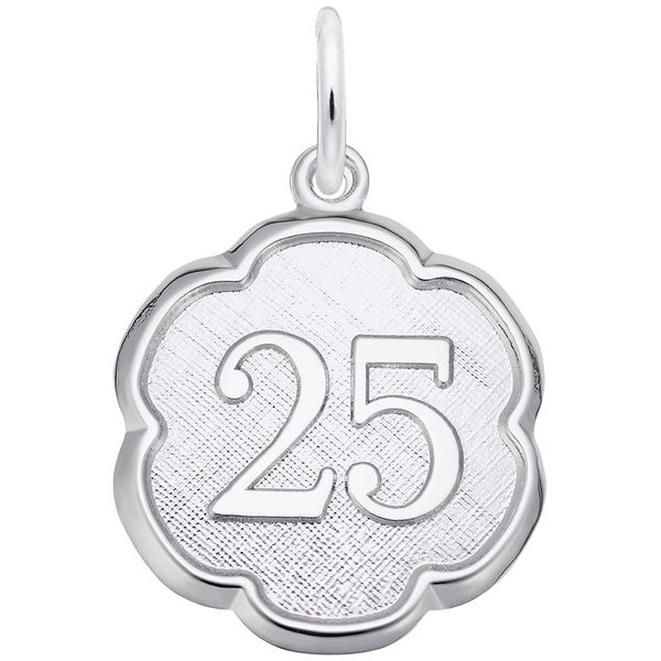 Sterling Silver 25 Charm with Scallop Edge J. Schrecker Jewelry Hopkinsville, KY
