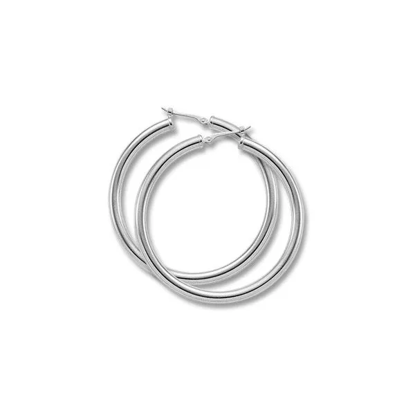 Sterling Silver Round Tube Hoop Earrings, 40 Millimeter Diameter J. Schrecker Jewelry Hopkinsville, KY