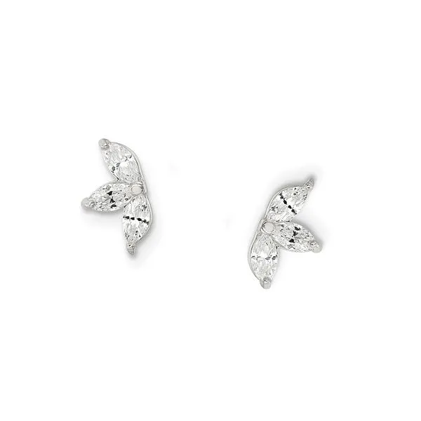 Sterling Silver Eloise Three-Marquise CZ Earrings J. Schrecker Jewelry Hopkinsville, KY