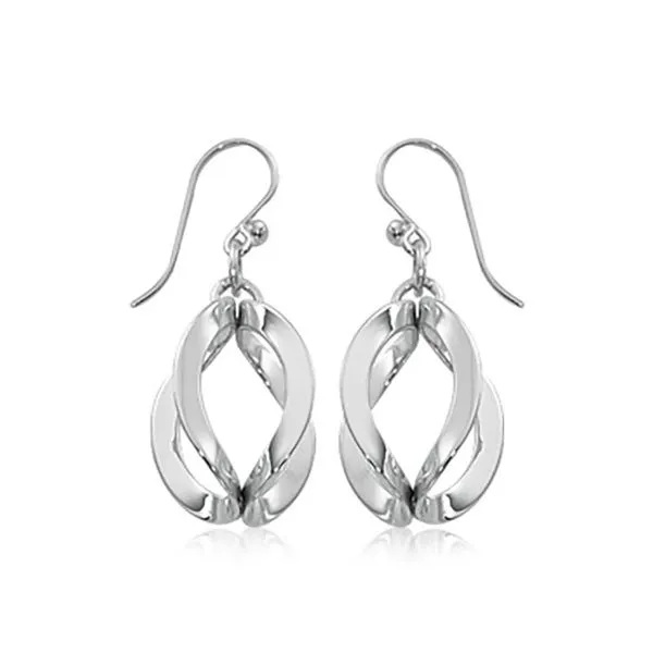 Sterling Silver Folded Double Arc Circle Earrings J. Schrecker Jewelry Hopkinsville, KY