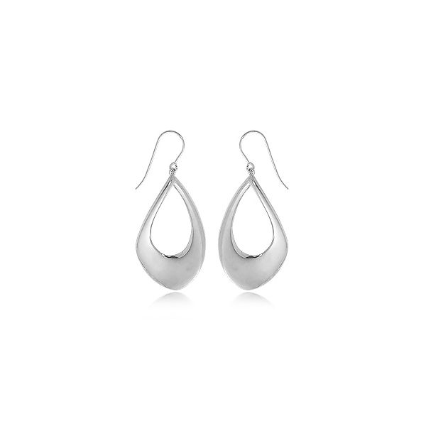 Sterling Silver Large Pear Shaped Drop Earrings with French Wire J. Schrecker Jewelry Hopkinsville, KY