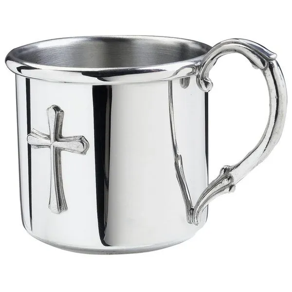 Salisbury Pewter Baby Cup with Easton Cross J. Schrecker Jewelry Hopkinsville, KY