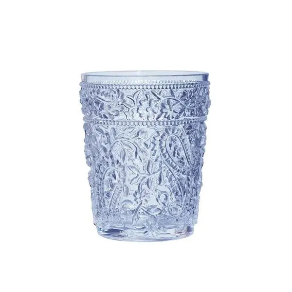 Set of Four Acrylic Blue Paisley 13 Ounce Small Tumbler Glasses J. Schrecker Jewelry Hopkinsville, KY