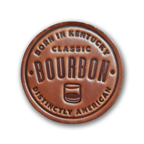 Kentucky Bourbon Genuine Leather Coaster J. Schrecker Jewelry Hopkinsville, KY