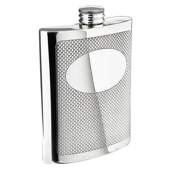 Salisbury Pewter Embossed Pewter Flask J. Schrecker Jewelry Hopkinsville, KY