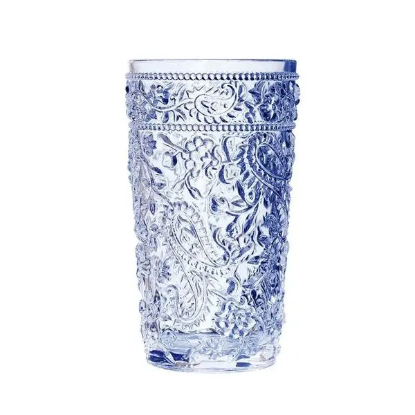 Set of Four Acrylic Blue Paisley 17 Ounce Large Tumbler Glasse J. Schrecker Jewelry Hopkinsville, KY