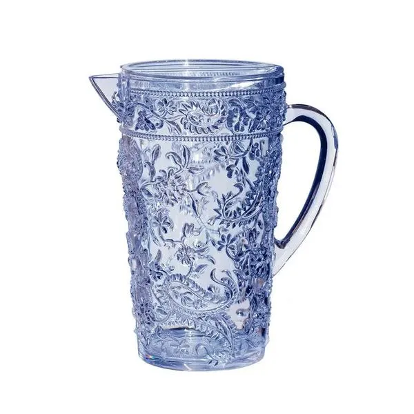 Acrylic Blue Paisley 2 Quart Pitcher with Lid J. Schrecker Jewelry Hopkinsville, KY