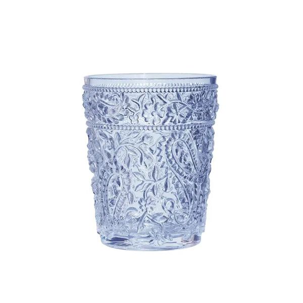 Set of Four Acrylic Blue Paisley 13 Ounce Small Tumbler Glasses J. Schrecker Jewelry Hopkinsville, KY
