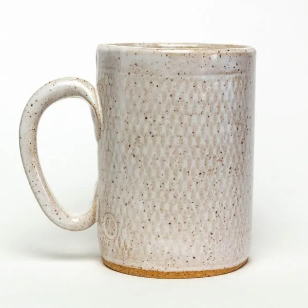 Speckled White Stoneware Mug with Brown Horse Image 2 J. Schrecker Jewelry Hopkinsville, KY