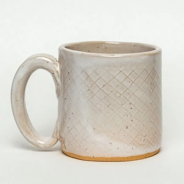 Speckled White Stoneware Mug with Cardinal Image 2 J. Schrecker Jewelry Hopkinsville, KY