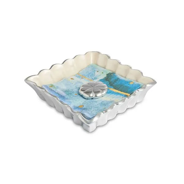 Julia Knight Snow Enamel 6.5 Inch Peony Cocktail Napkin Holder Image 2 J. Schrecker Jewelry Hopkinsville, KY