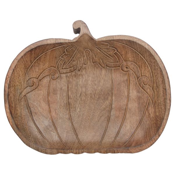 13.75 Inch Carved Pumpkin Tray Made of Mango Wood J. Schrecker Jewelry Hopkinsville, KY